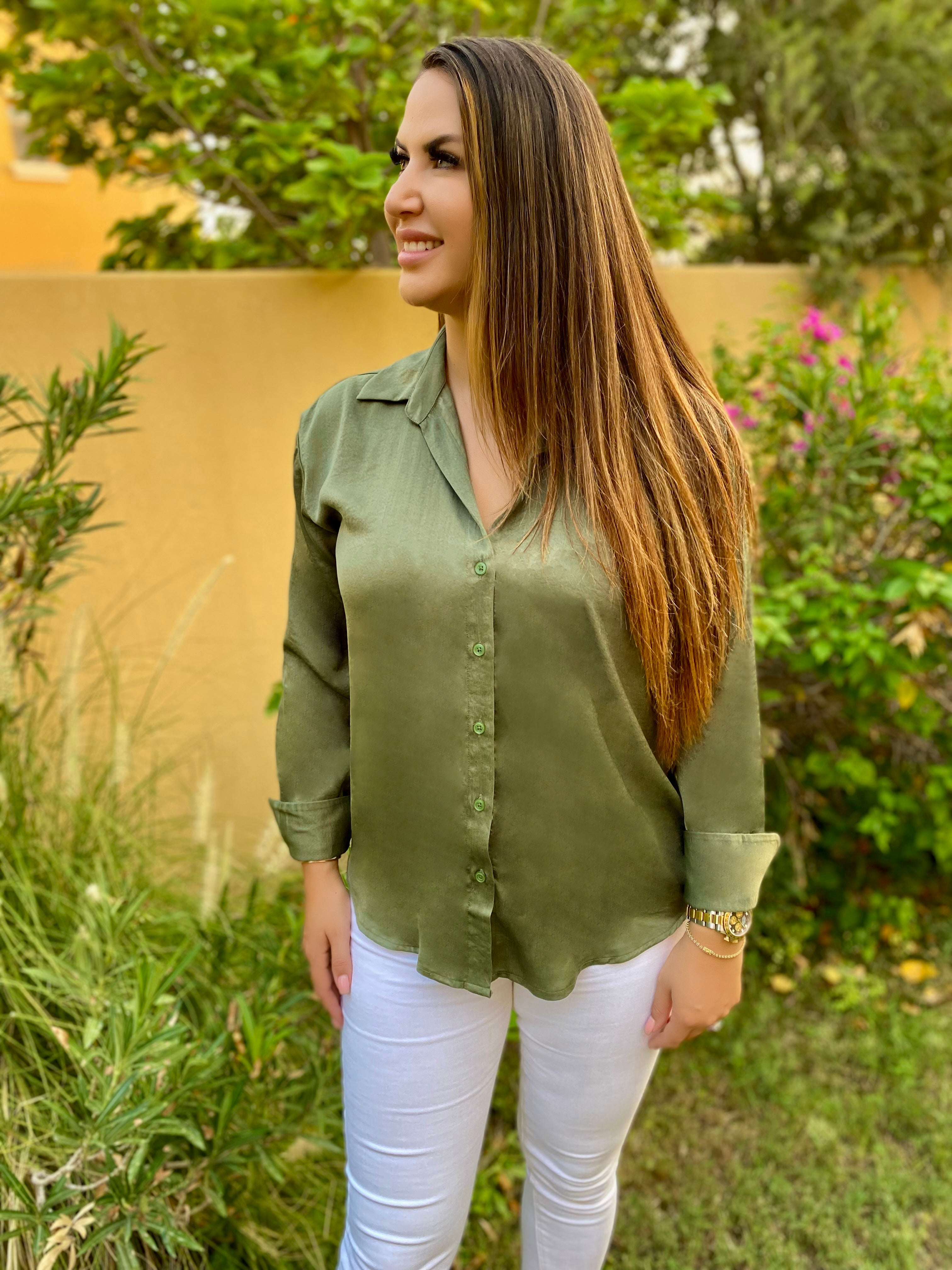 women's green long sleeve shirt women's fashion dubai uae fashion brand boutique