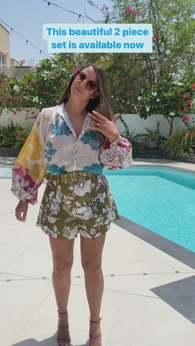 Floral Top and Shorts Set 