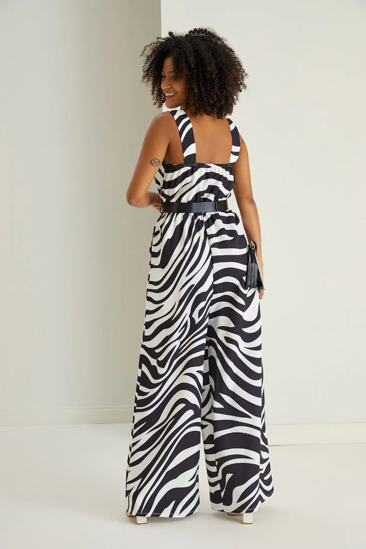 Zebra Print Jumpsuit