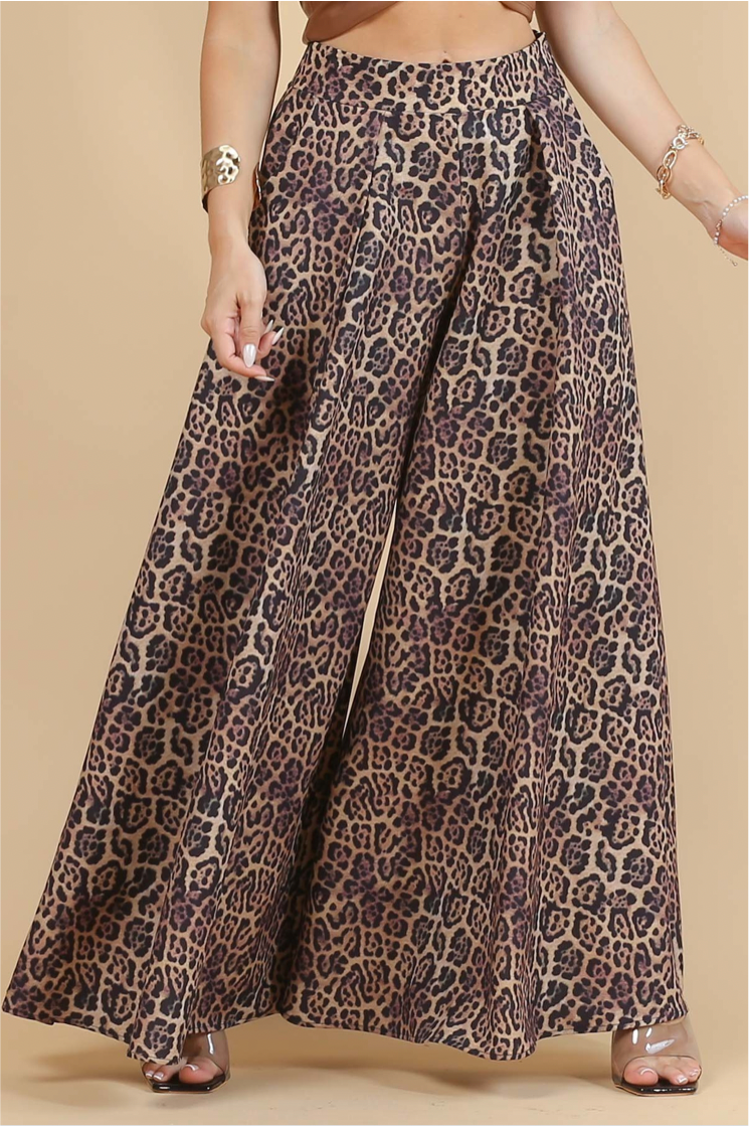 Leopard Palazzo Trousers
